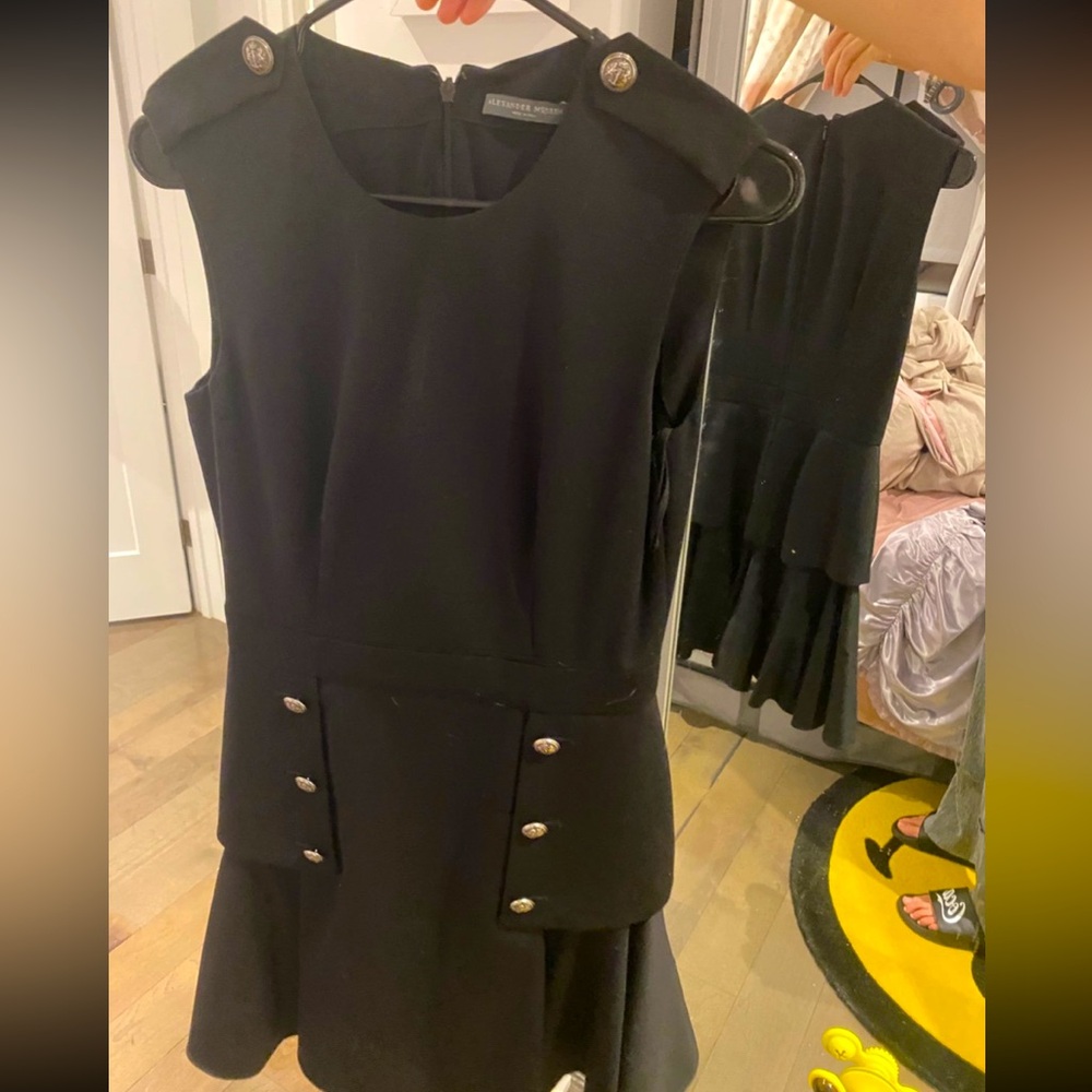 Alexander McQueen authenticated black dress Size 40